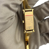 Gucci 1500L Black Dial Gold Plate Bangle
