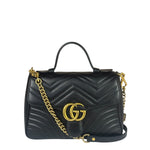 Gucci Black Leather Marmont Medium Shoulder Bag