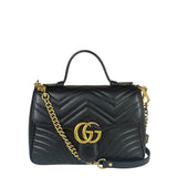 Gucci Black Leather Marmont Medium Shoulder Bag