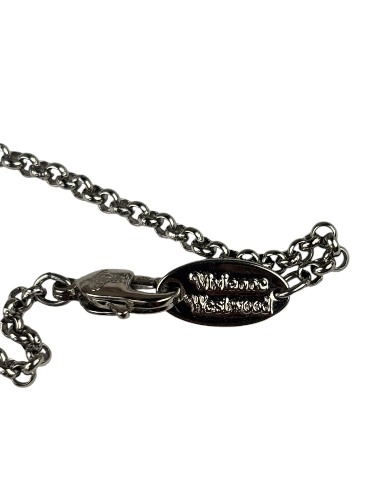 Vivienne Westwood Silver Toned Bas Relief Pendant Necklace