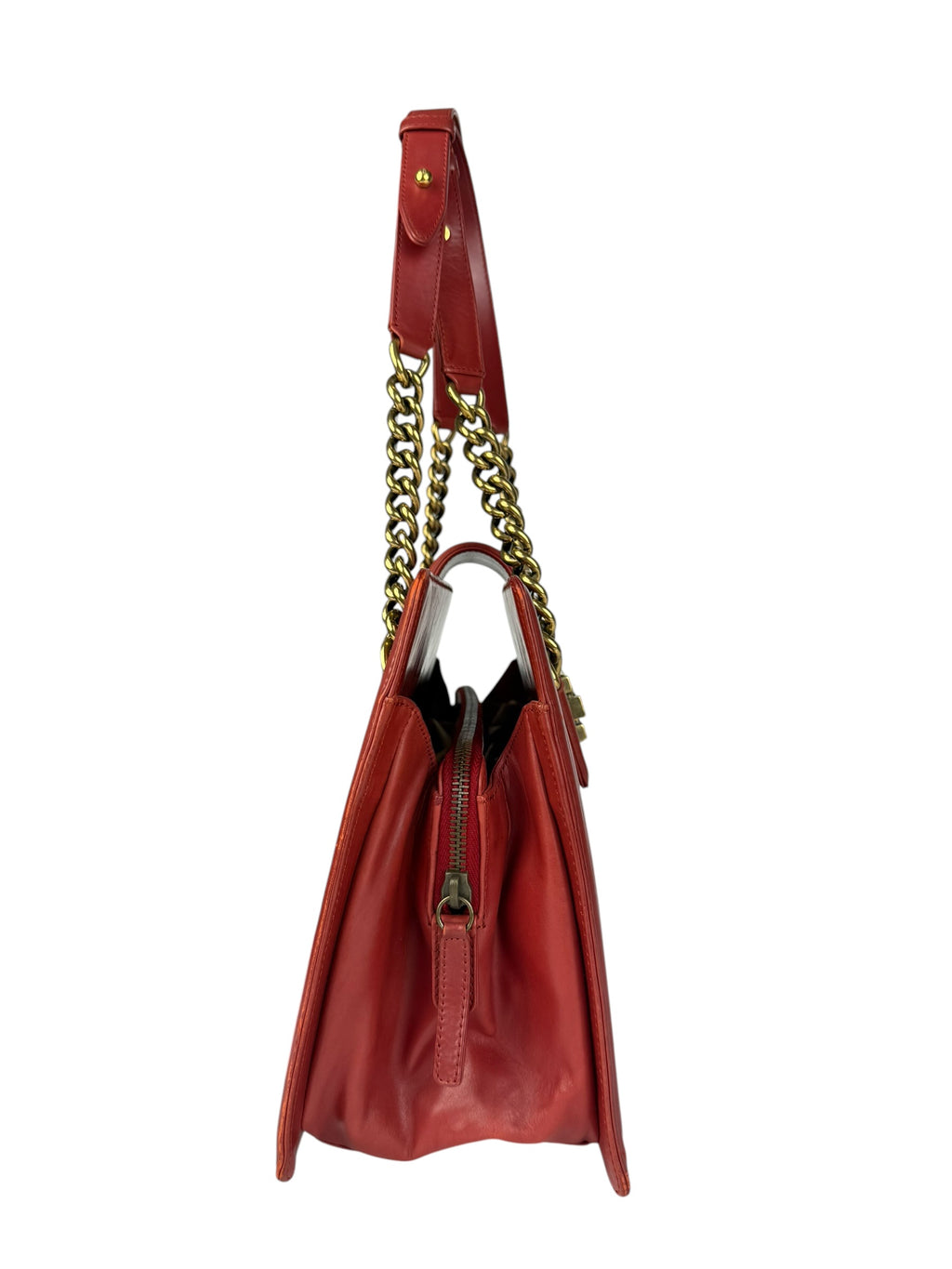 Chanel Red Leather Large Jetsetter Boy 2Way Handbag 2011