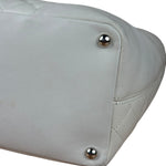 Chanel Vintage White Quilted CC Snake Cambon Ligne Tote 2004
