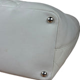 Chanel Vintage White Quilted CC Snake Cambon Ligne Tote 2004