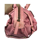 Salvatore Ferragamo Pink Nylon/Leather Bowler Bag