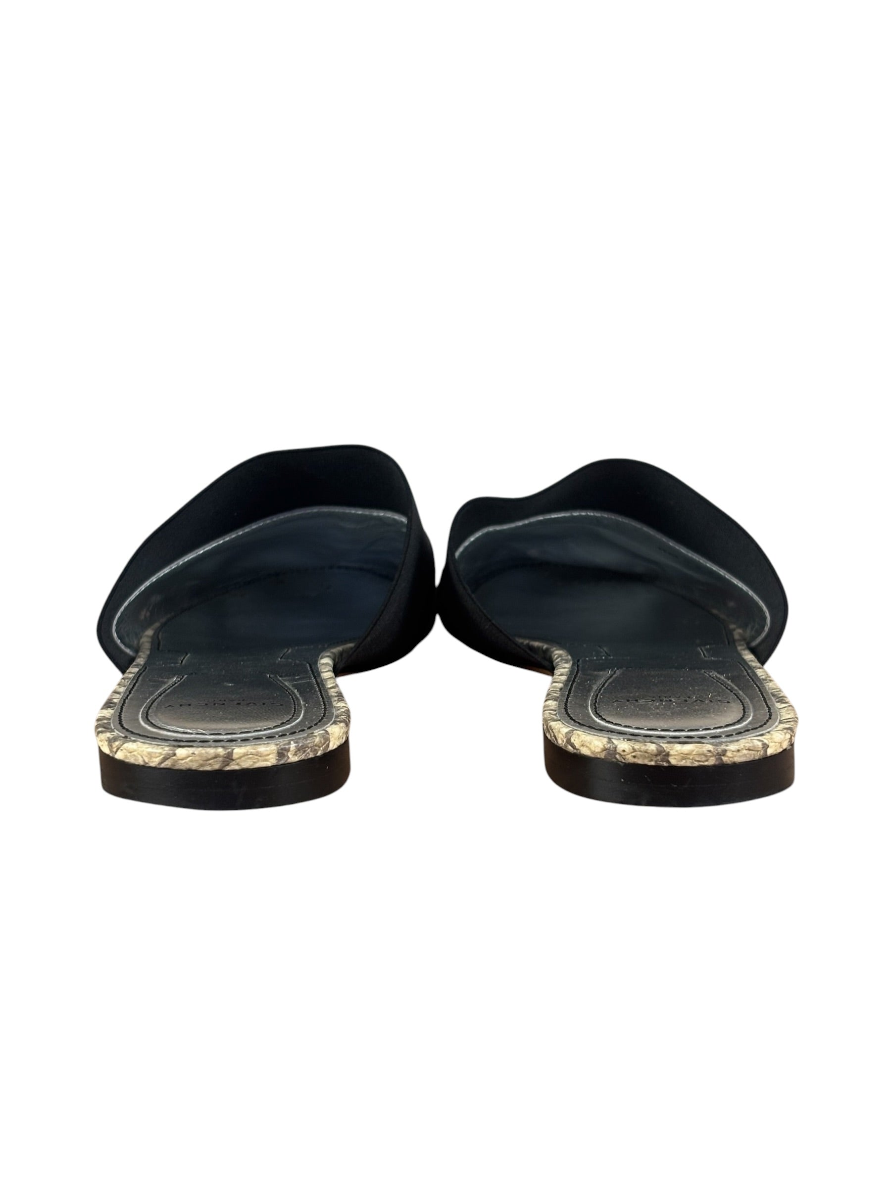 Givenchy Bedford Python-Embossed Leather Flat Mules