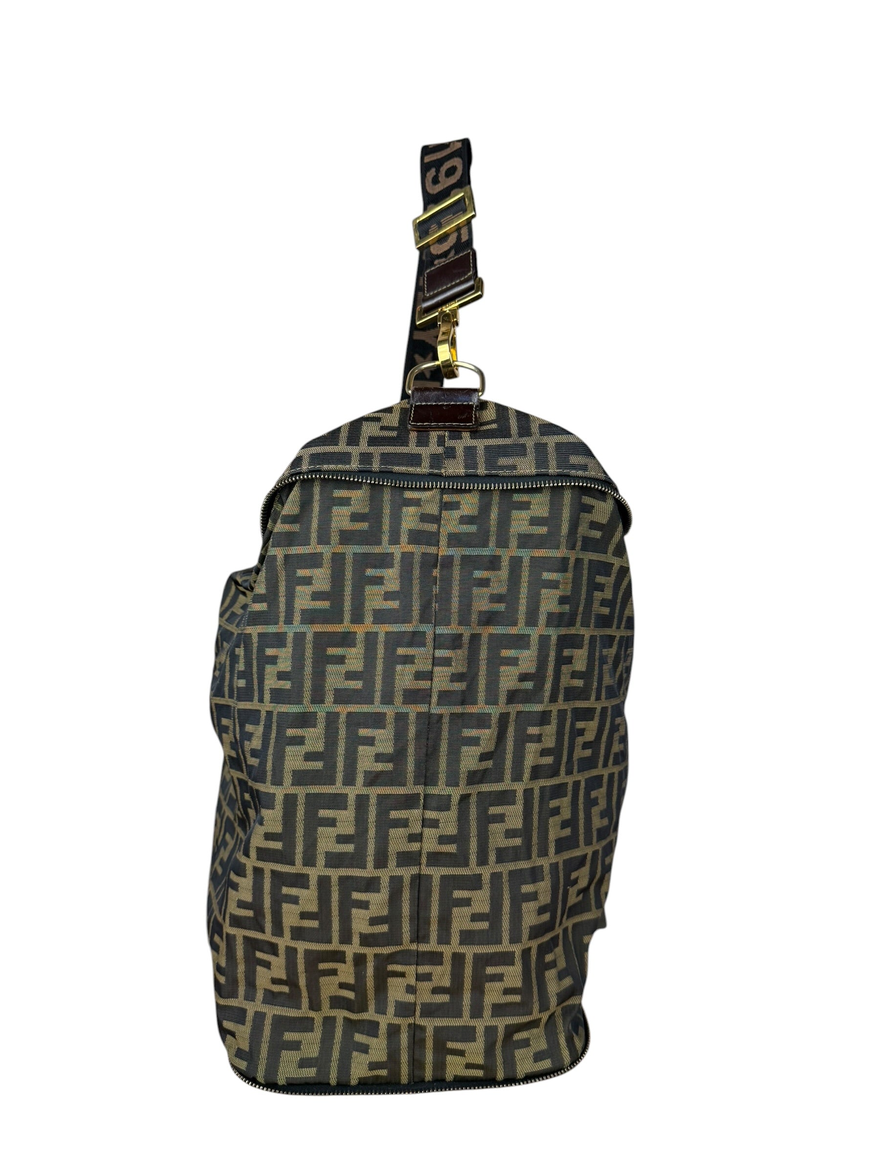 Fendi Vintage Zucca Canvas Collapsible Shoulder Bag