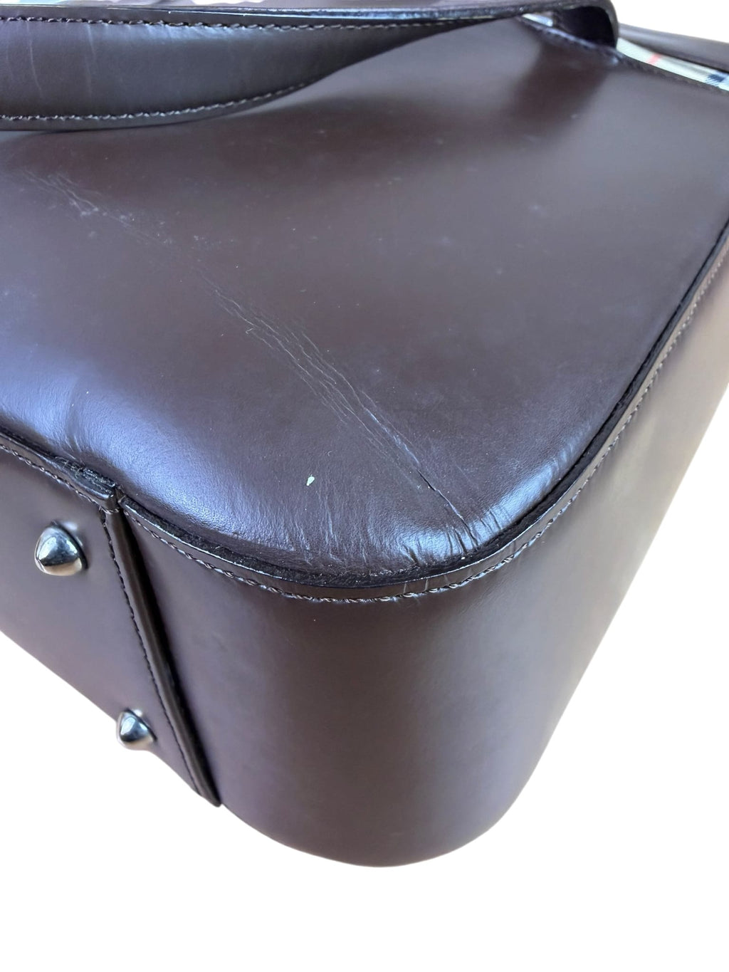 Burberry Brown Leather House Check Tote