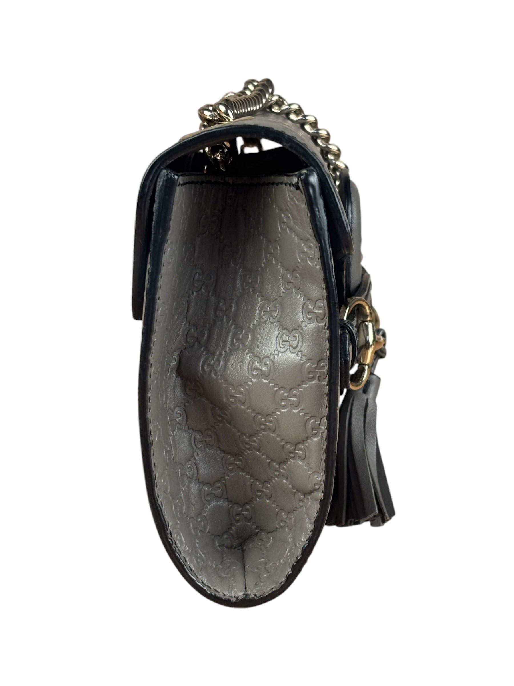 Gucci Emily GG Micro Shoulder Bag Grey