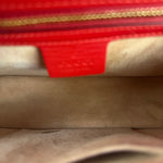 Gucci Red Leather Sylvie Buckle Shoulder Bag