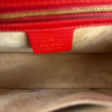 Gucci Red Leather Sylvie Buckle Shoulder Bag