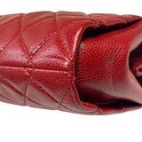 Chanel Red Caviar Quilted Frame Clutch 2012