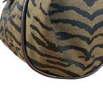 Fendi Vintage Tiger Print Canvas Bowler Bag