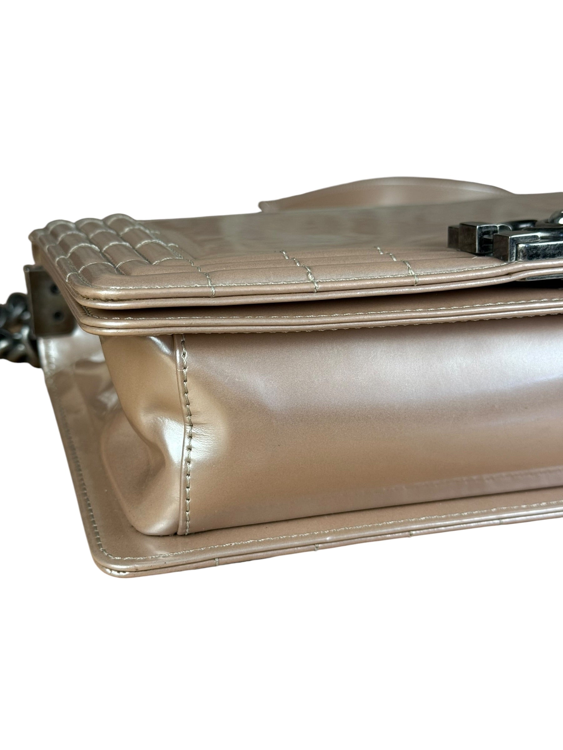 Chanel Pink Glazed Calfskin M Boy Bag 2012