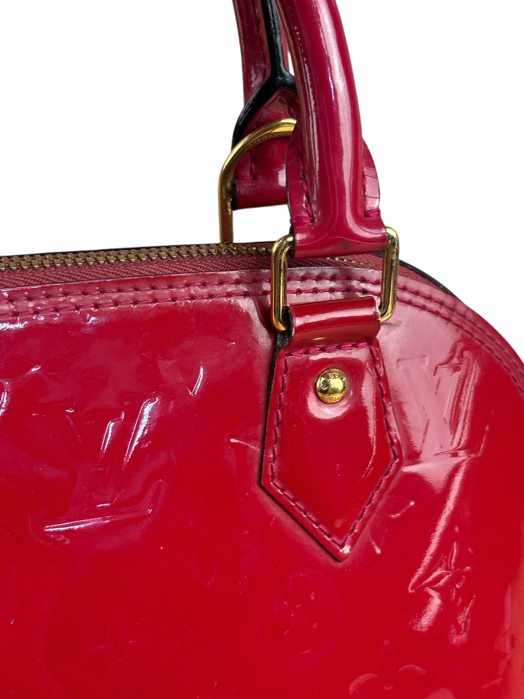 Louis Vuitton Red Monogram Vernis Alma bb