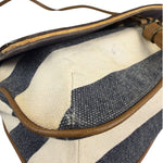 Burberrry Multicolor Leather Trim Striped Crossbody Bag