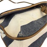 Burberrry Multicolor Leather Trim Striped Crossbody Bag