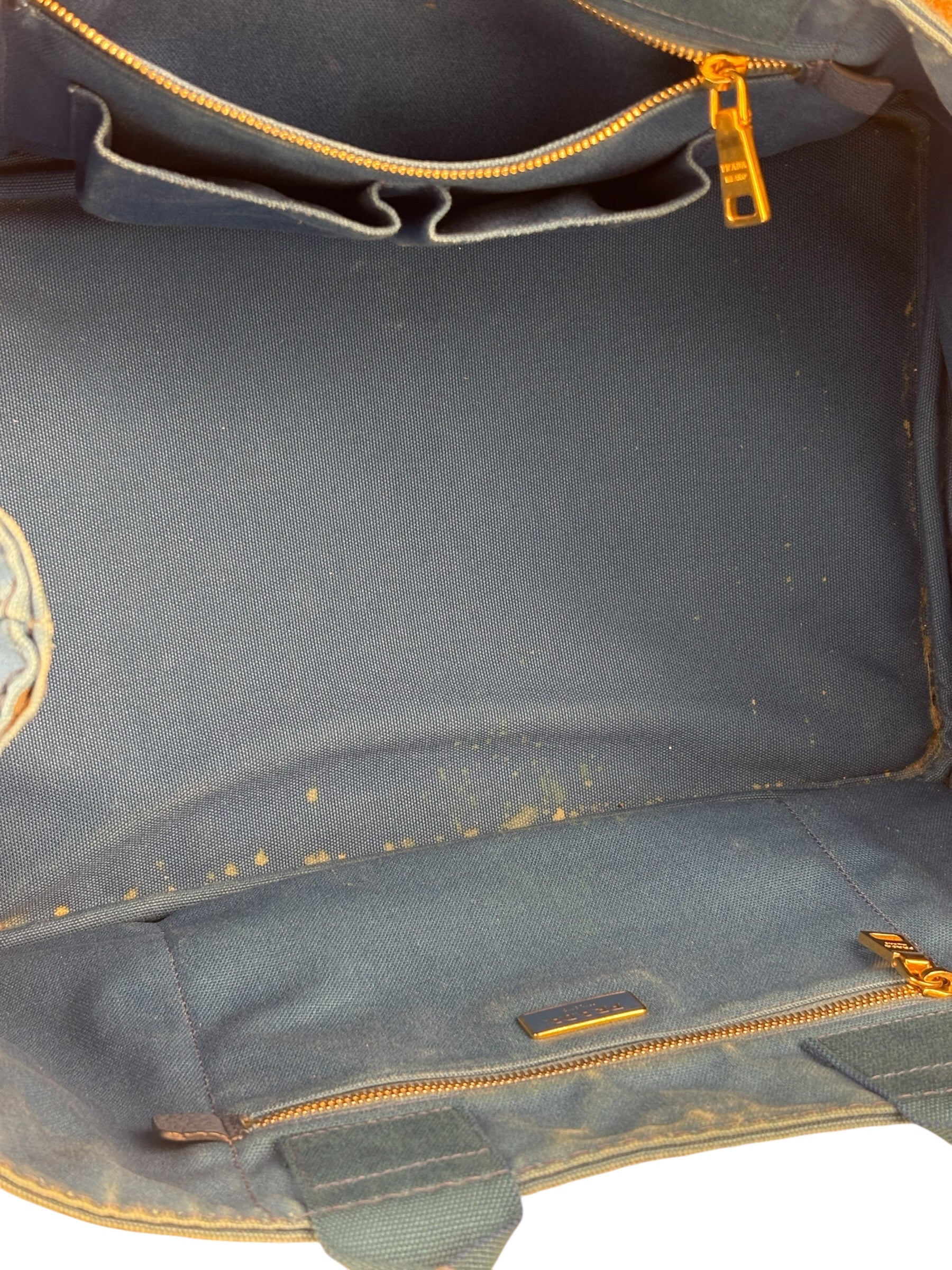 Prada Vintage Blue Canapa Canvas Tote