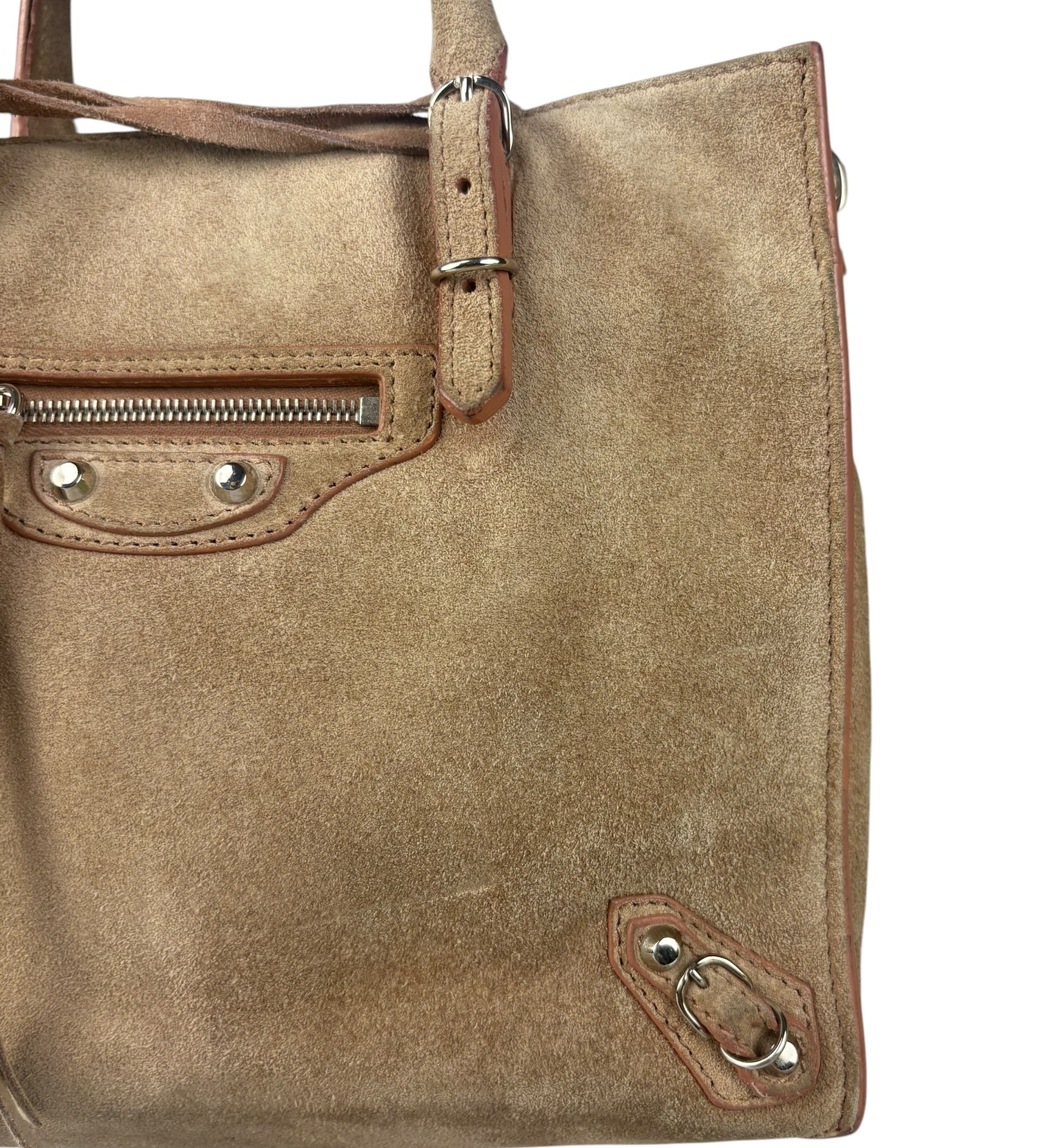 Balenciaga Brown Suede Mini Papier 2Way Handbag