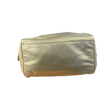 Yves Saint Laurent Gold Leather Embossed YSL Logo Handbag