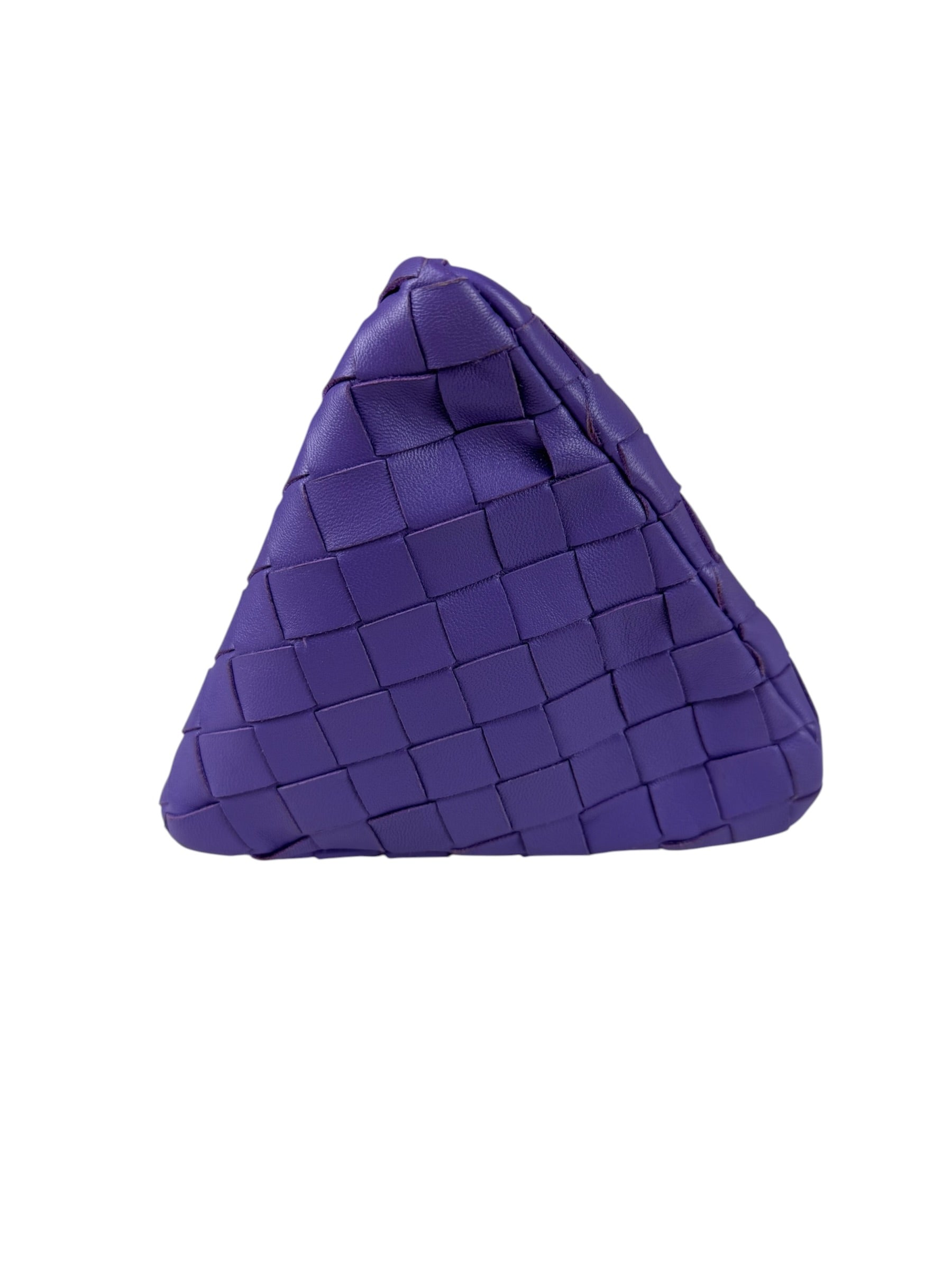 Bottega Veneta Purple Leather Nano Pyramid Pouch