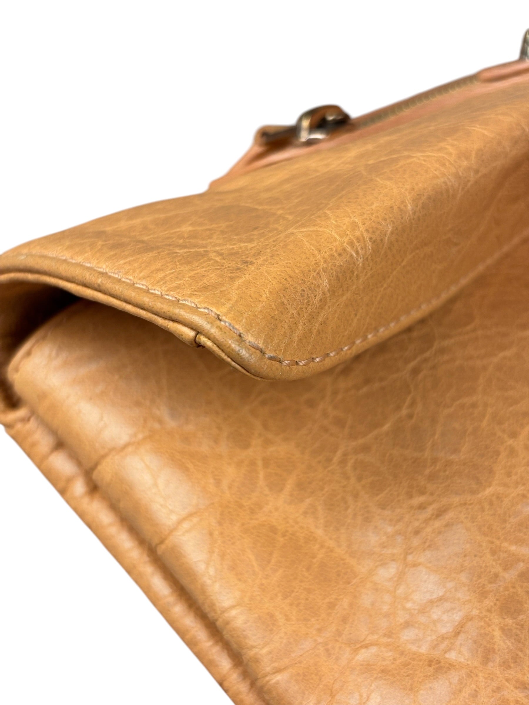 Balenciaga Peach Leather Le City Clutch