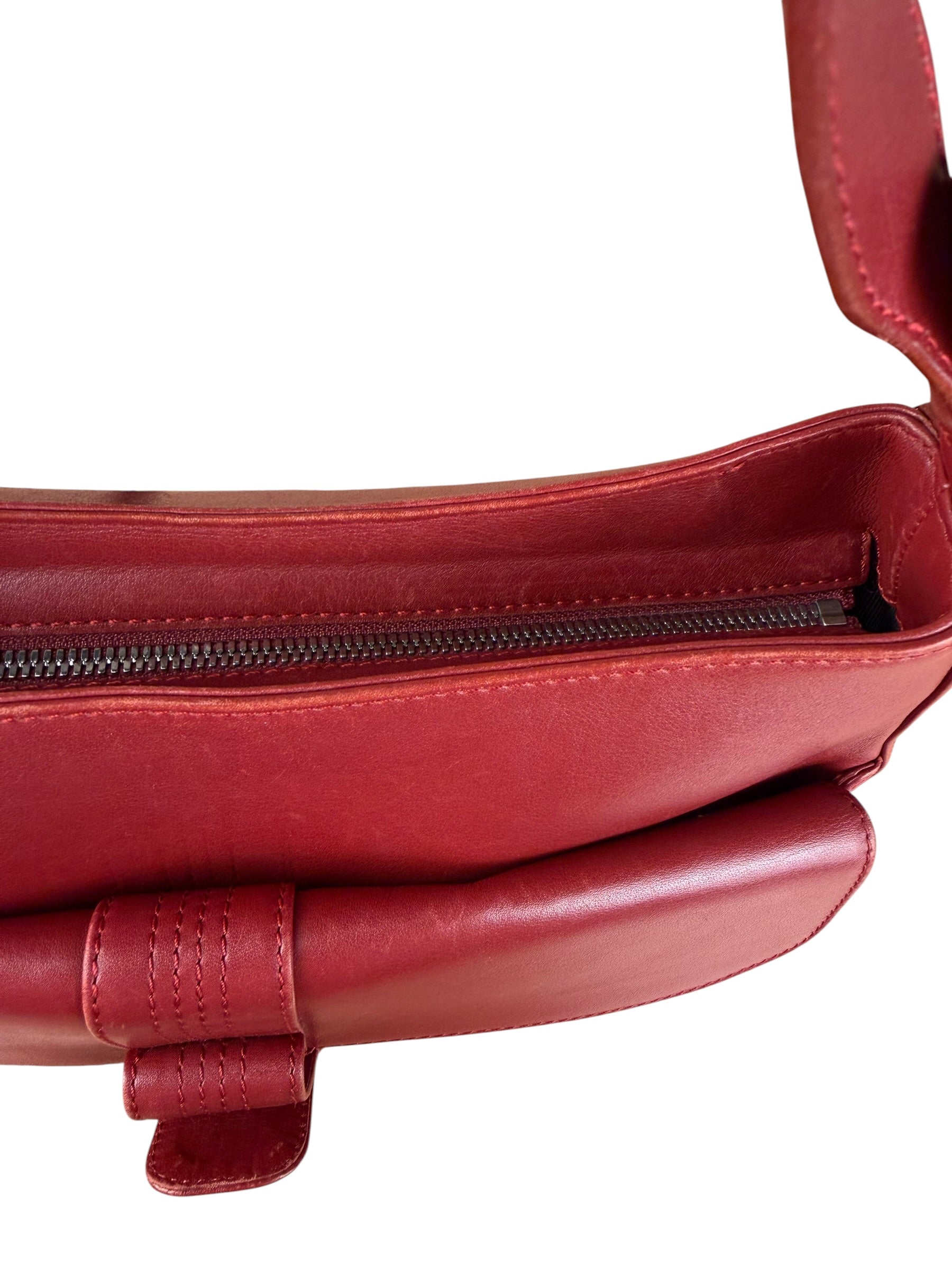 Loewe Vintage Red Leather Shoulder Bag