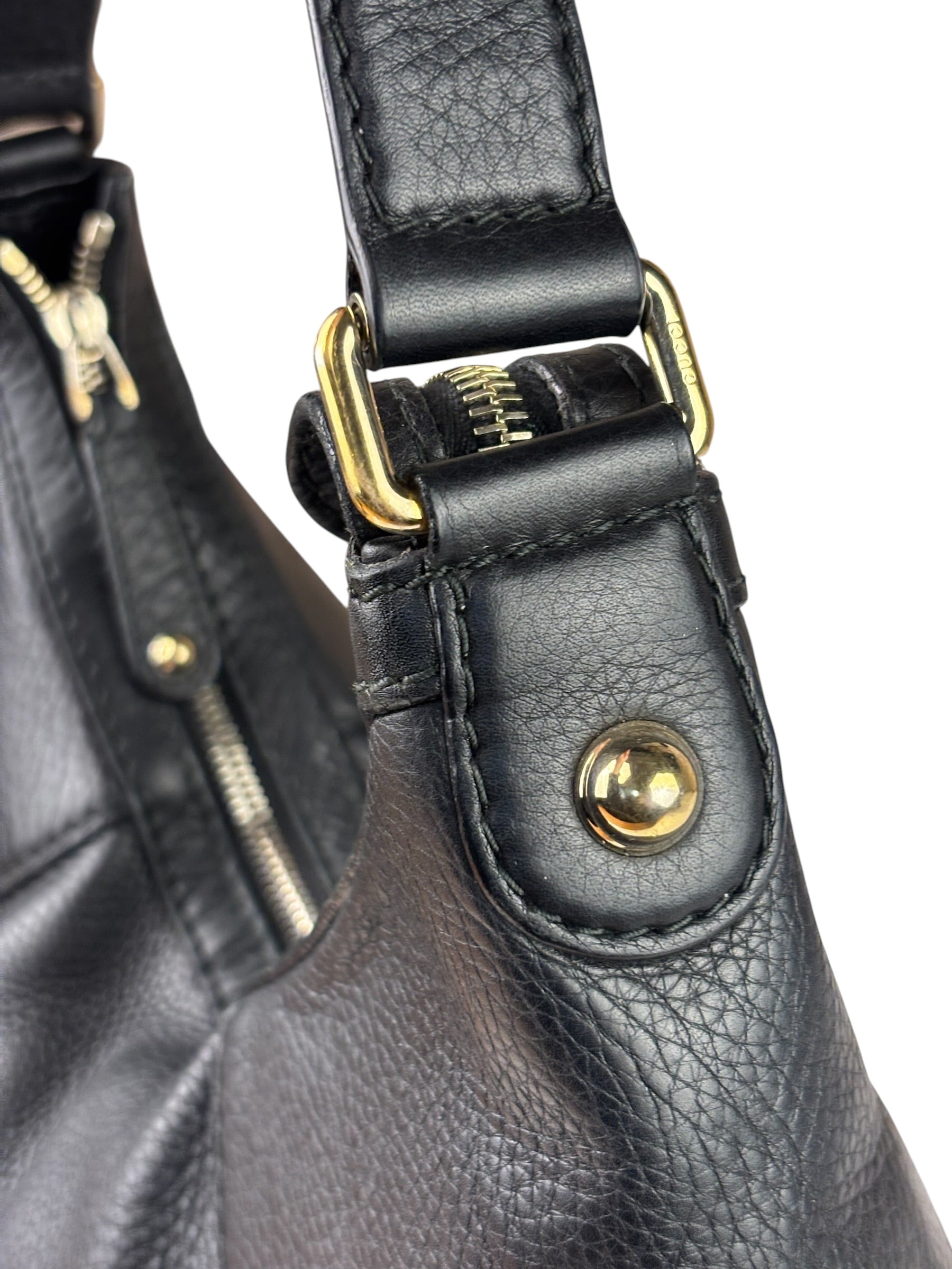 Gucci Black Leather Heritage Horsebit Hobo Bag