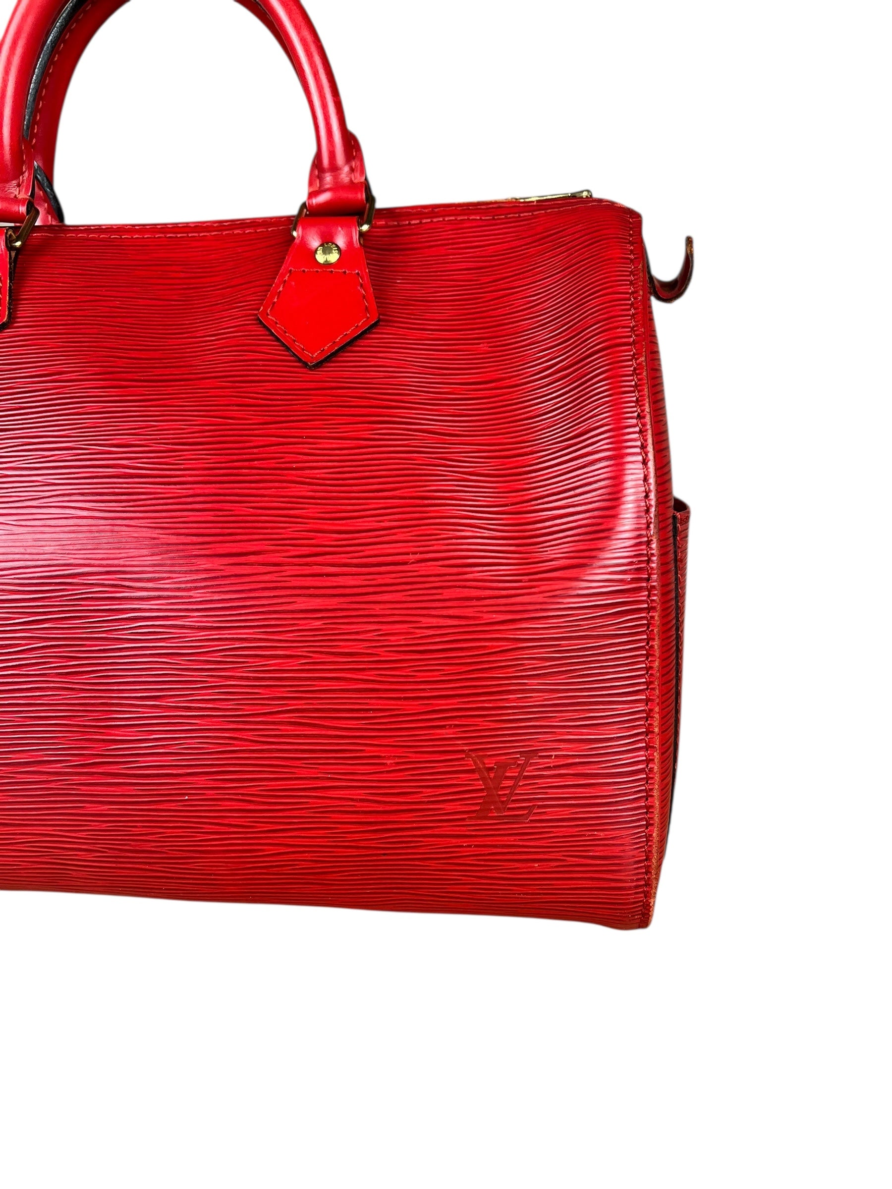 Louis Vuitton Red Epi Speedy 35