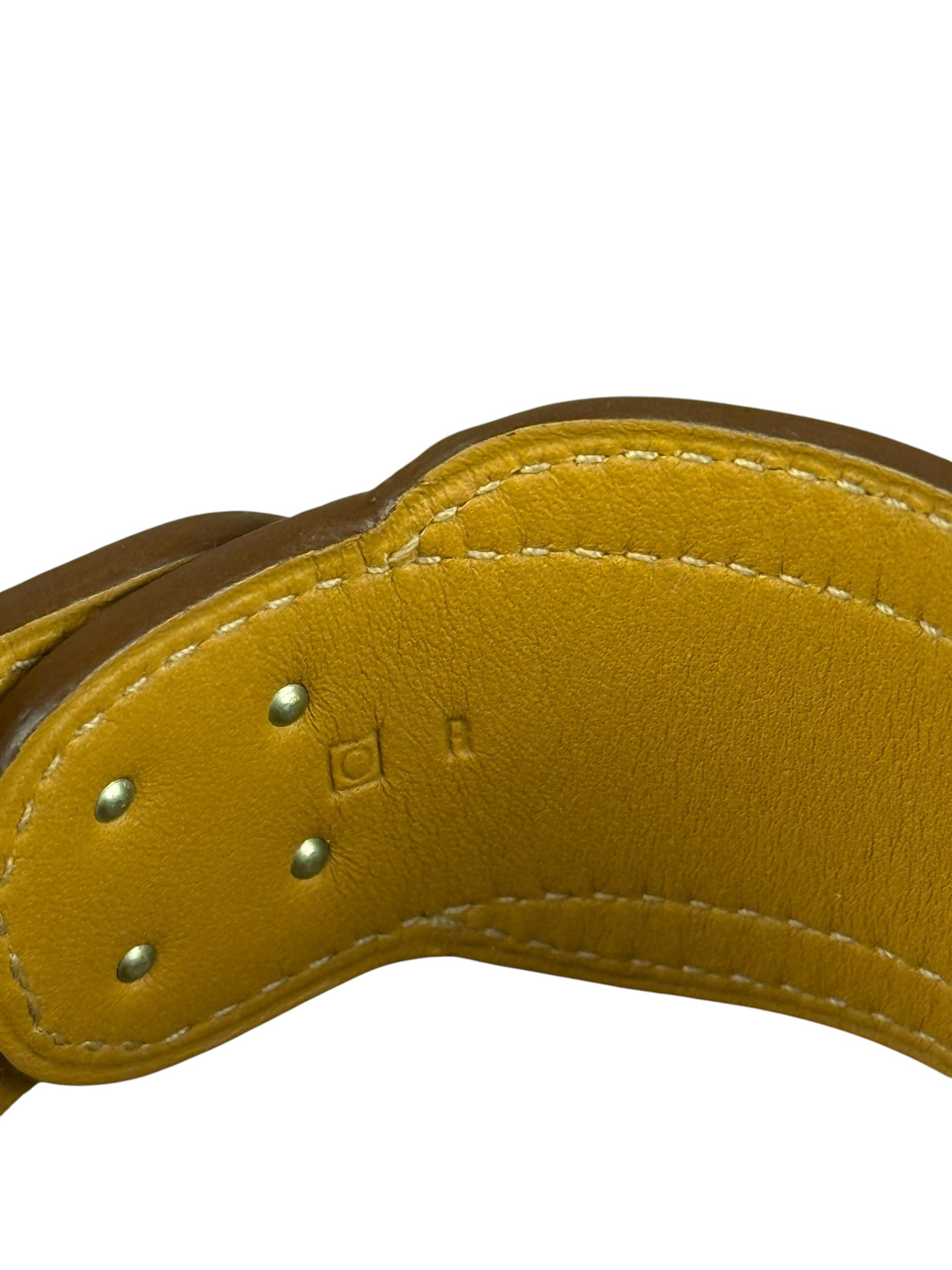 Hermes Blue/Brown Leather Turnlock Bracelet