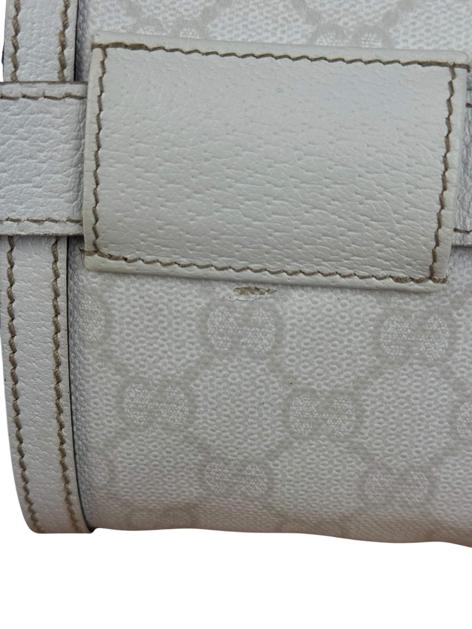 Gucci GG White Coated Canvas Sherry Line Belt Bag
