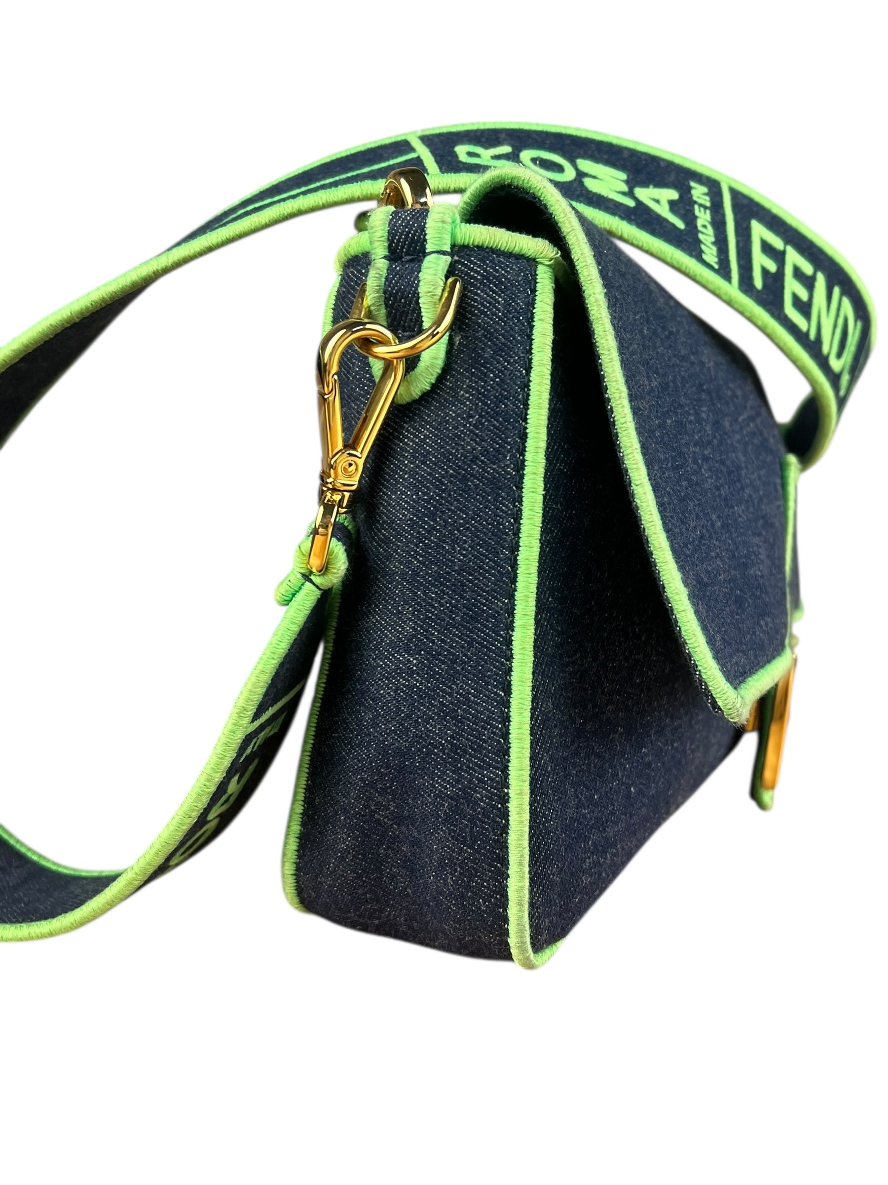 Fendi Denim Baguette NM 2Way Handbag