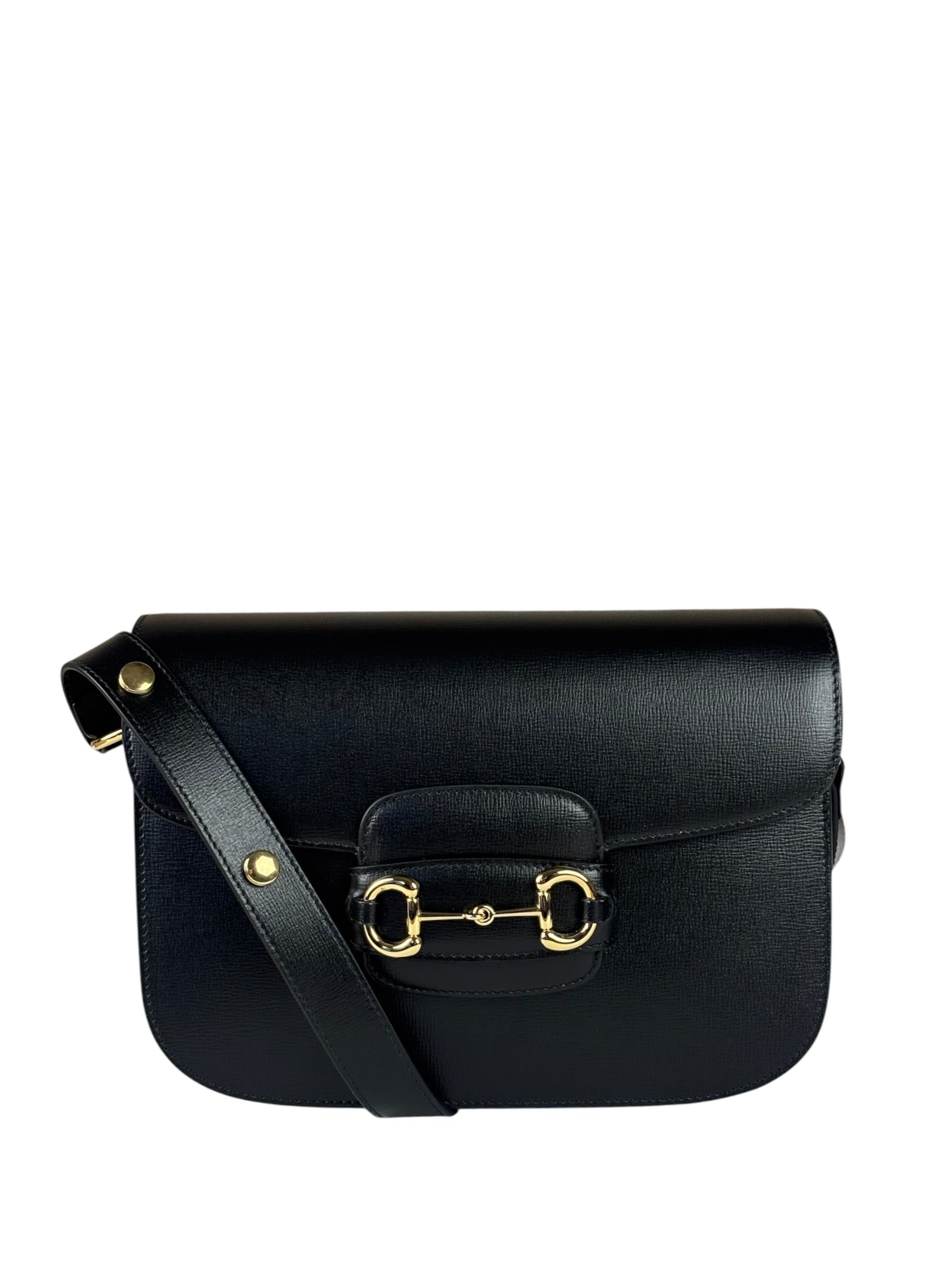 Gucci Black Leather Horsebit 1955 Shoulder Bag