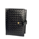 Bottega Veneta Intercciato Black Passport Holder