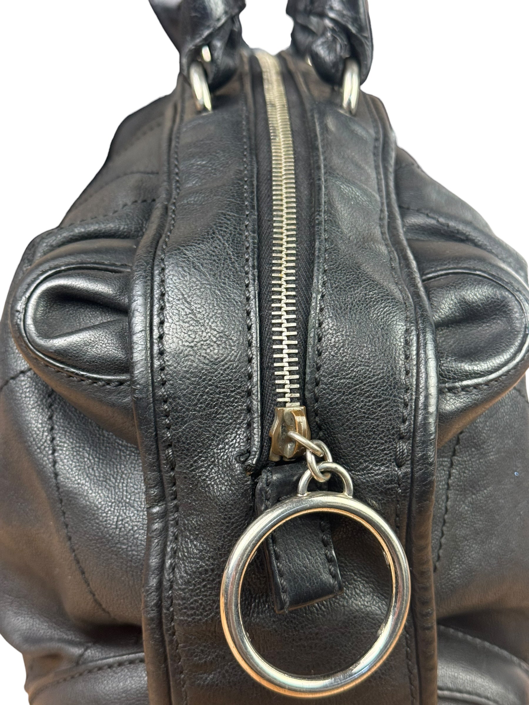 Chanel Black Quilted Leather Wild Stitch Handbag 2005