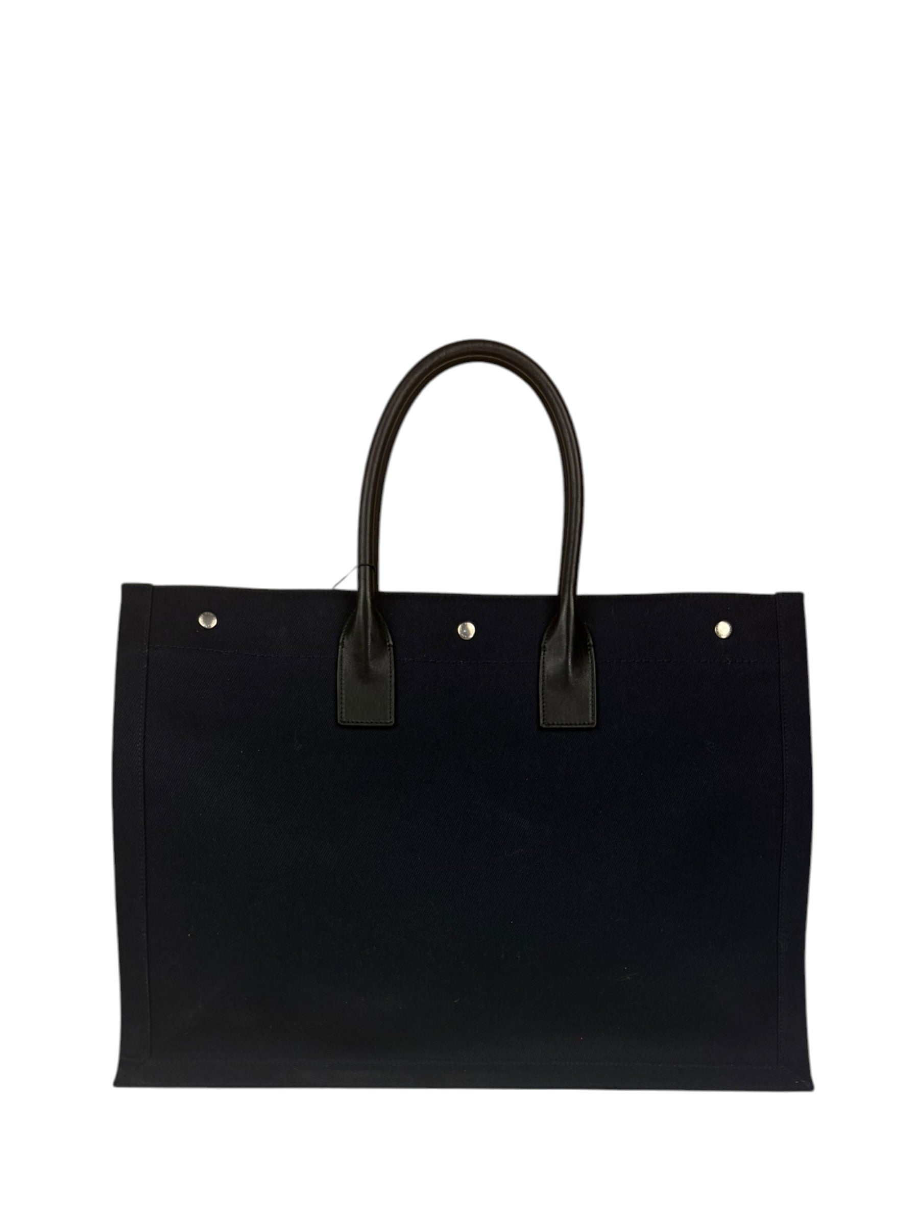 Yves Saint Laurent Navy/Black Leather Rive Gauche Tote