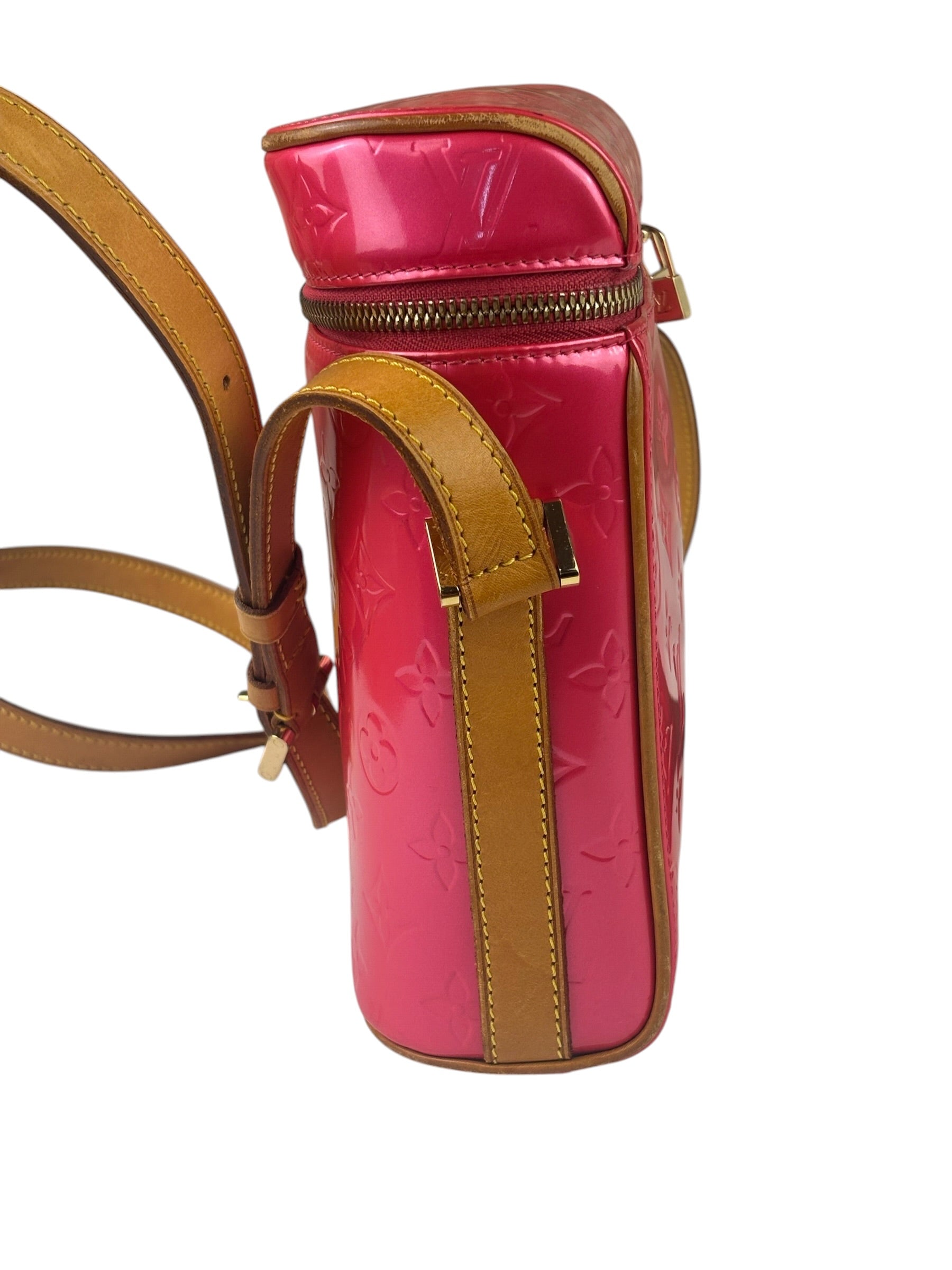 Louis Vuitton Vintage Fuchsia Pink Vernis Sullivan Verrical Crossbag