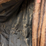 Vintage Brown Striped Fox Fur Long Coat
