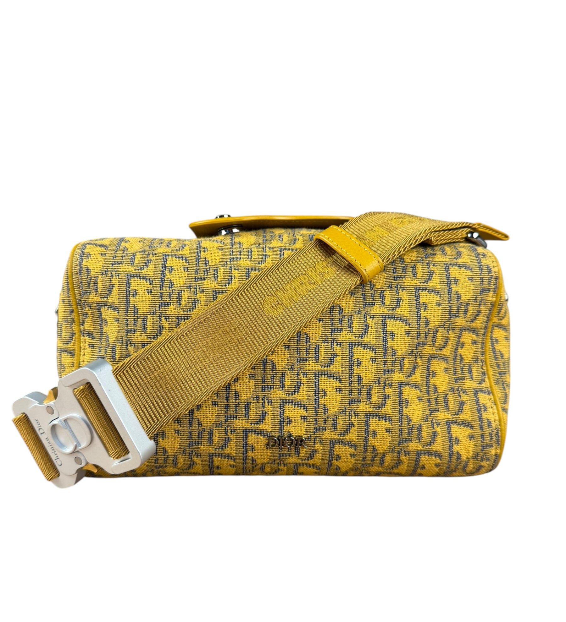 Christian Dior Yellow Oblique Canvas Lingot 22 Shoulder Bag