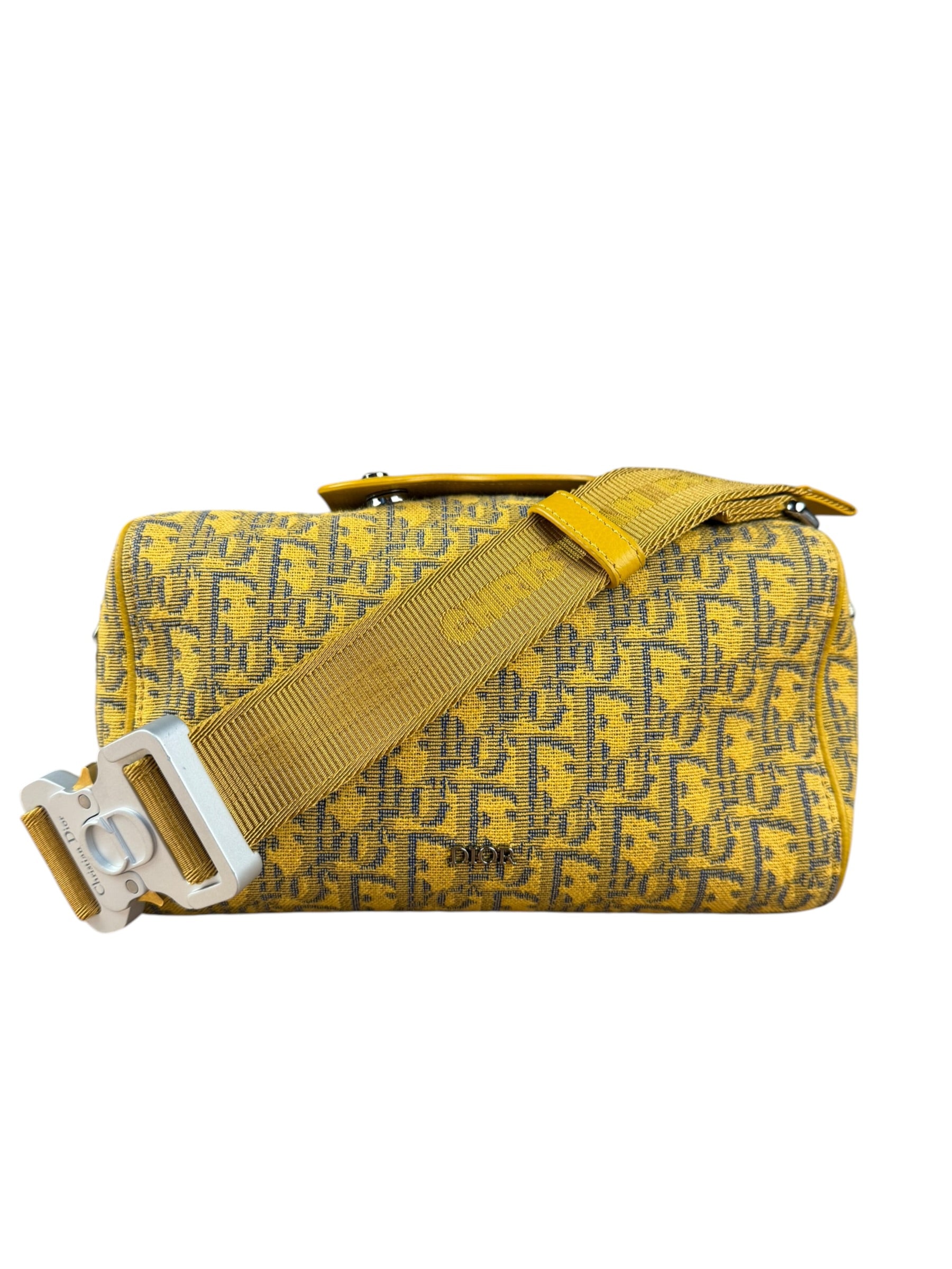 Christian Dior Yellow Oblique Canvas Lingot 22 Shoulder Bag