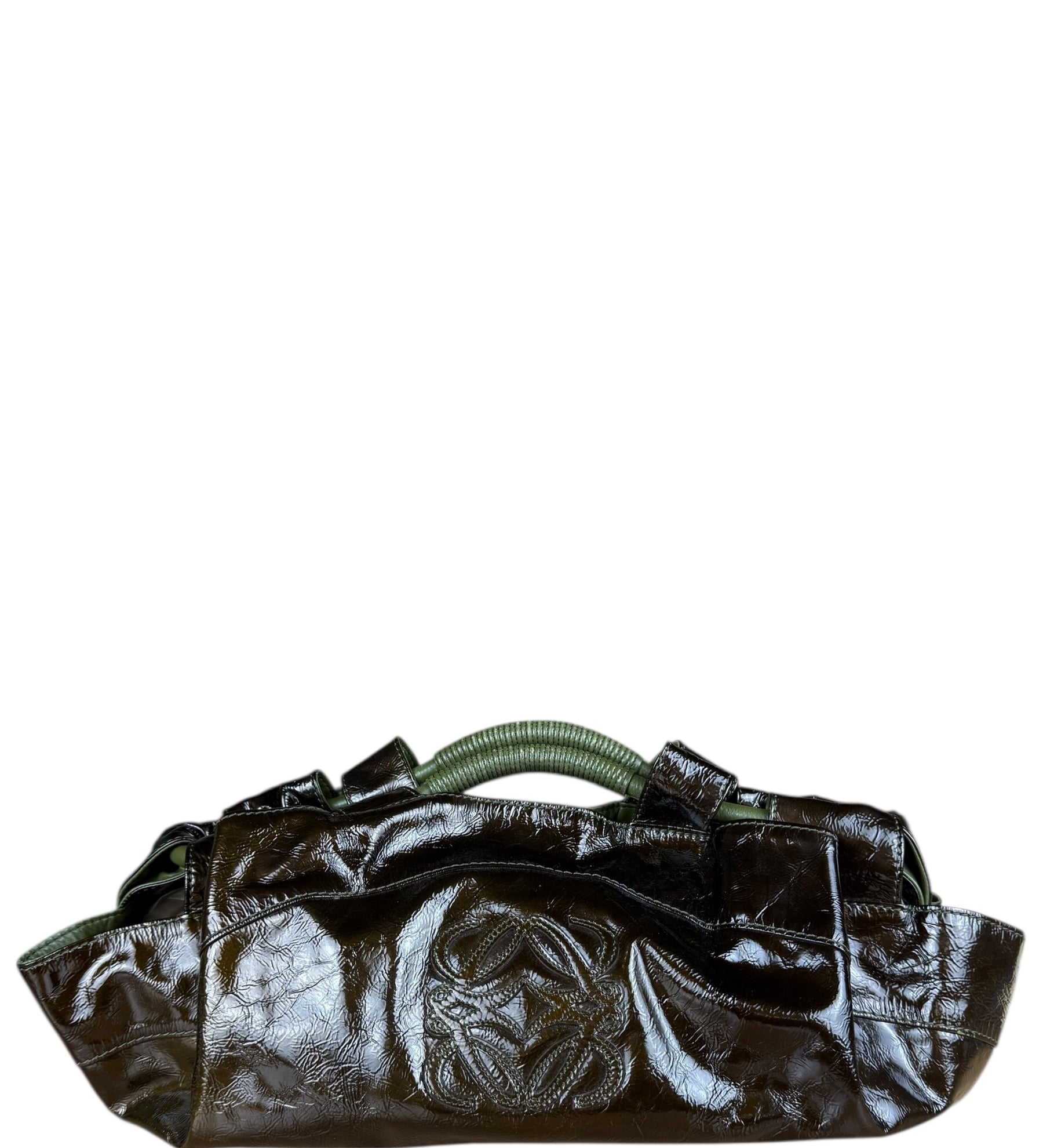 Loewe Vintage Nappa Aire Brown Patent Handbag