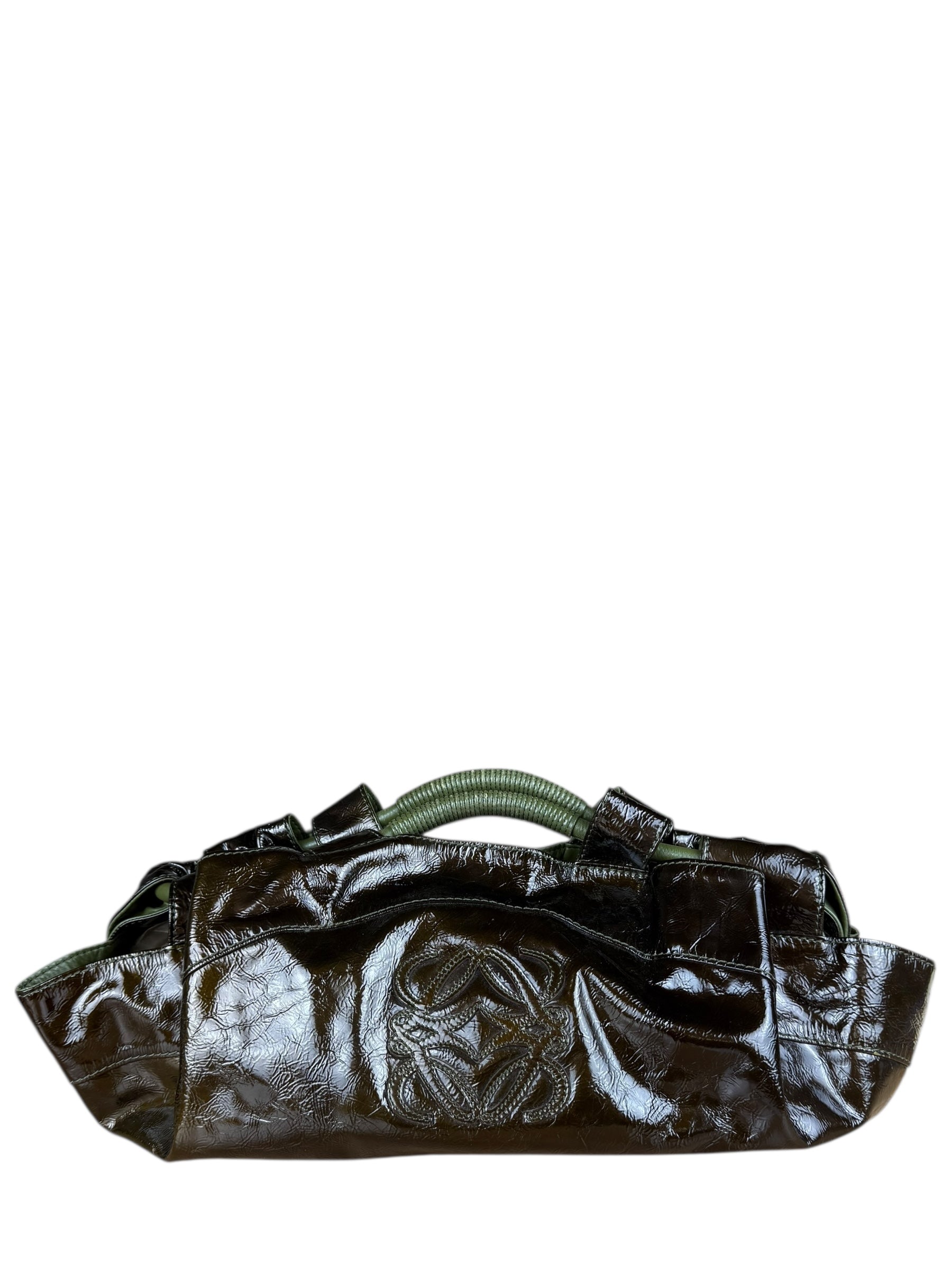 Loewe Vintage Nappa Aire Brown Patent Handbag