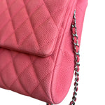 Chanel Coral Pink Matte Quilted Caviar Flap Shoulder Bag 2012