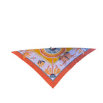 Hermes Points Twill Orange Brazil Scarf