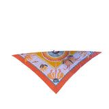 Hermes Points Twill Orange Brazil Scarf