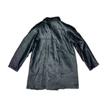Vintage Black Vegan Leather Long Coat