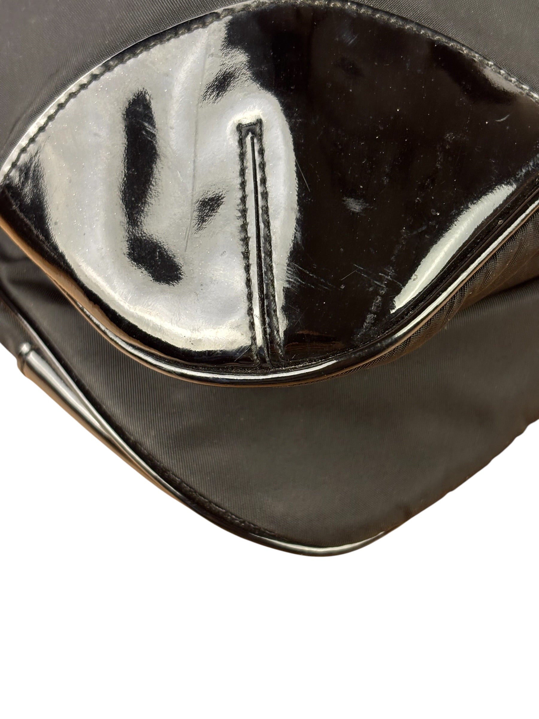 Prada Patent-Trimmed Nylon Crossbody Bag