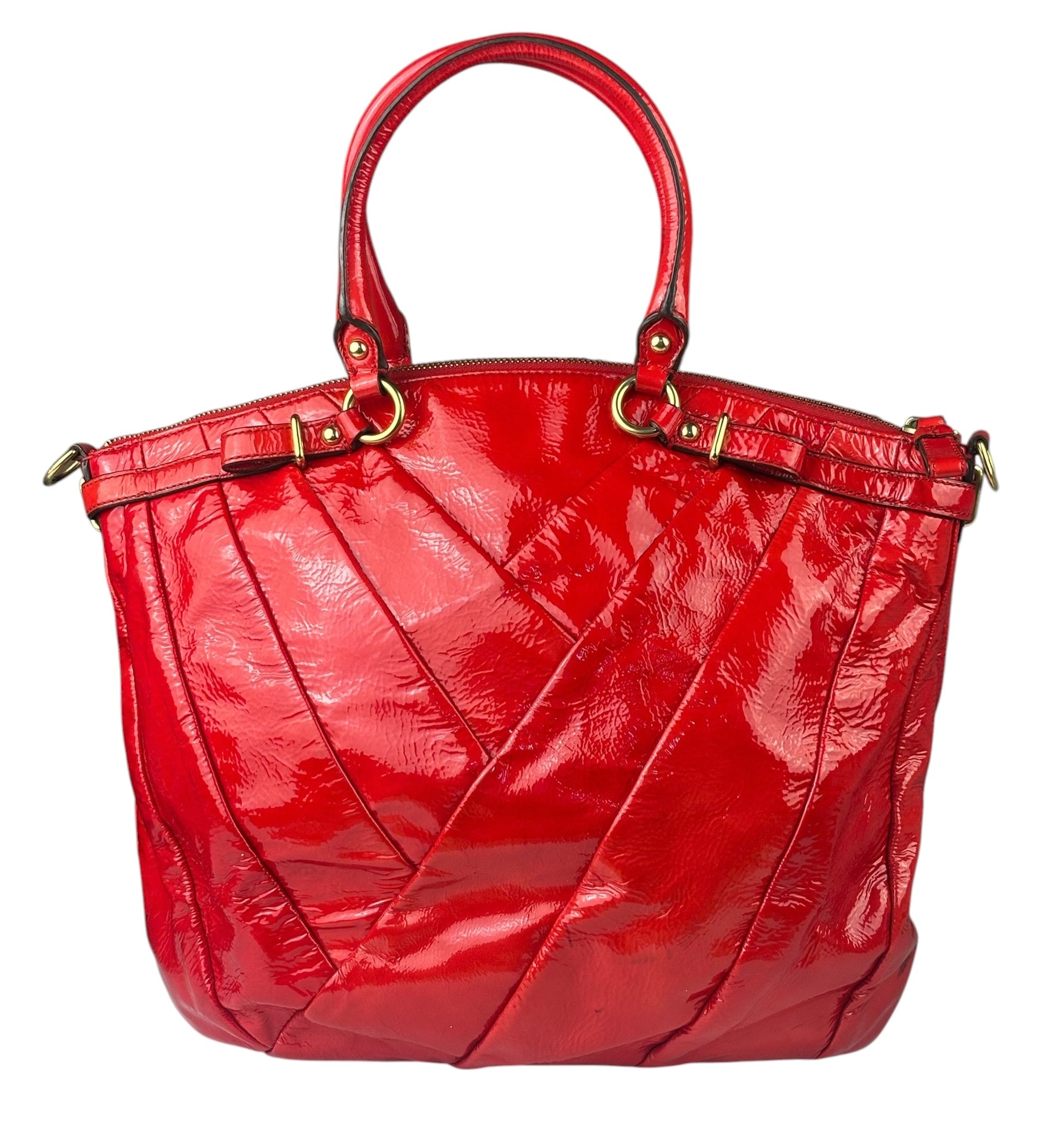Coach Red Patent Leather Two-Way Bag