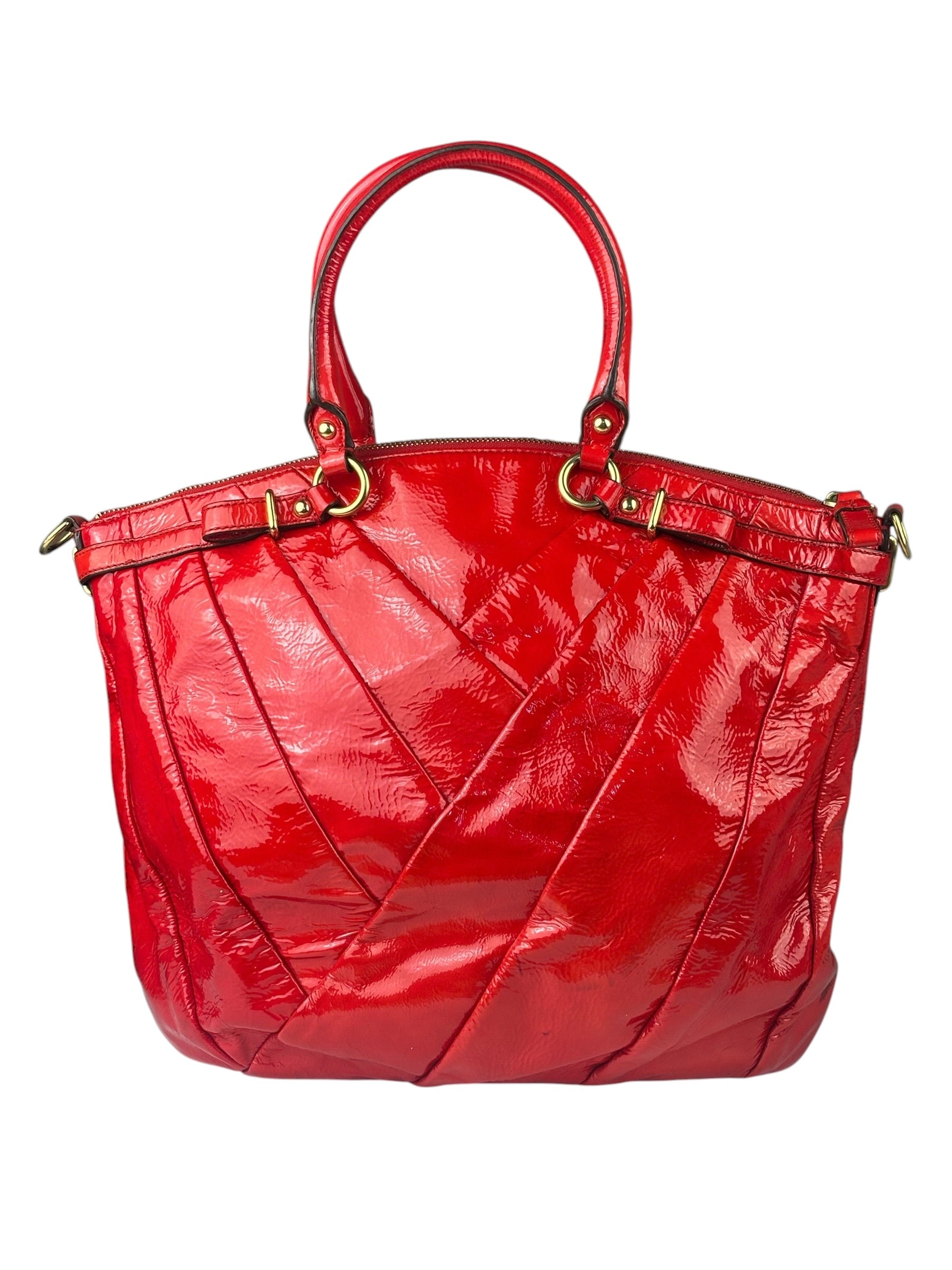 Coach Red Patent Leather Two-Way Bag