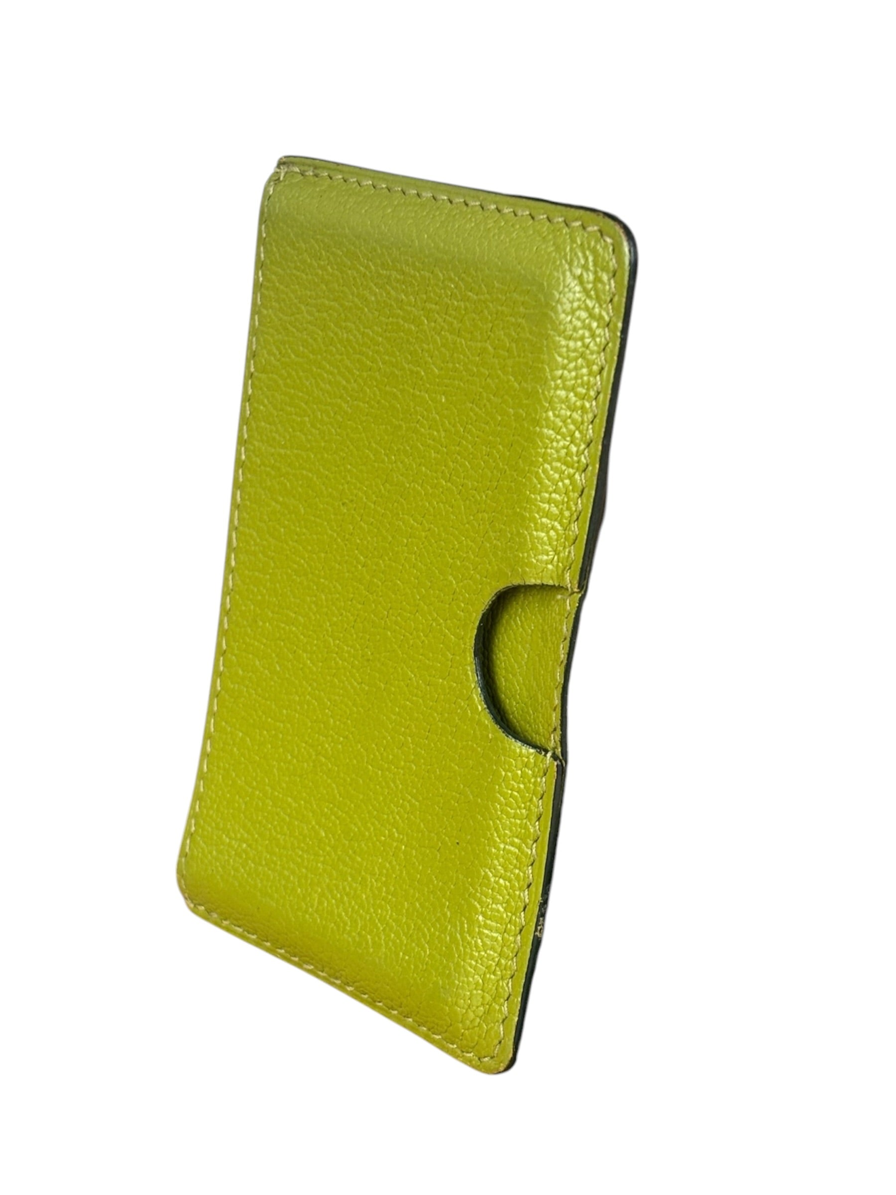 Hermes Green Chevre Mysore Diablo Card Holder