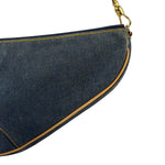 Christian Dior Denim Beige Leather Mini Saddle Pochette